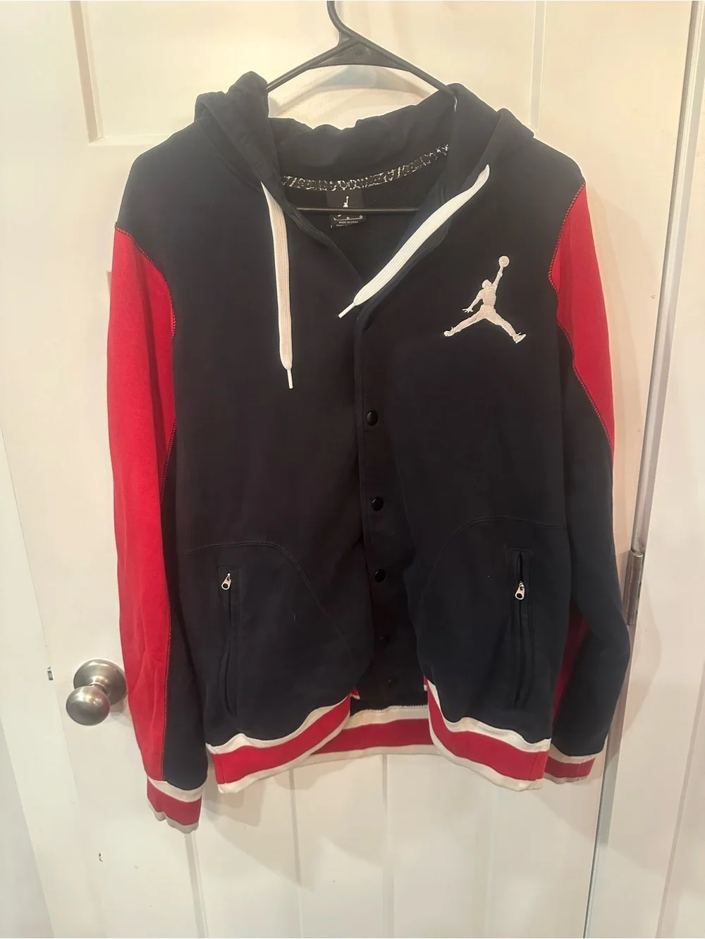 Jordan Black & Red Bomber-Style Hooded Jacket